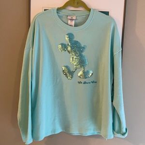 Disney Mickey Sweatshirt Arendelle Blue Reversible Sequins